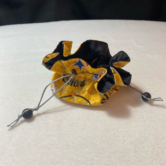 Pittsburgh Steelers NFL Jewelry Pouch Treasure Bag Handmade‎ By Li Li NEW - Picture 1 of 11